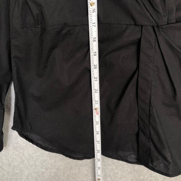 Lola River Anthropologie Shirt Large Black Button Classic Capsule Tunic Twist - Picture 9 of 10